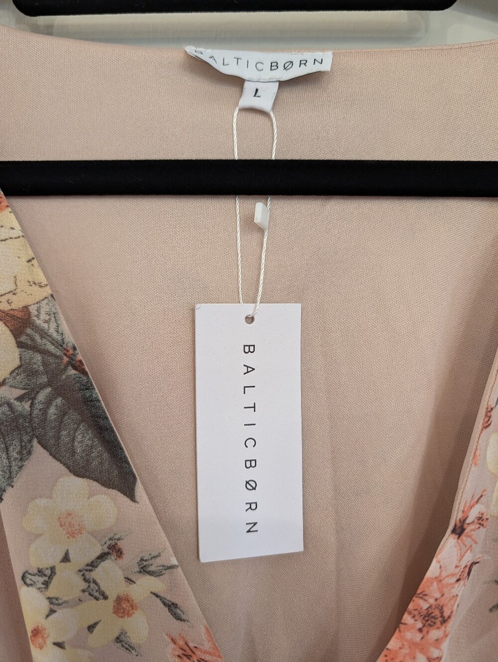 NWT Baltic Born Montaigne Maxi Dress Chiffon Pale Blush Floral Women's Large - Picture 5 of 14